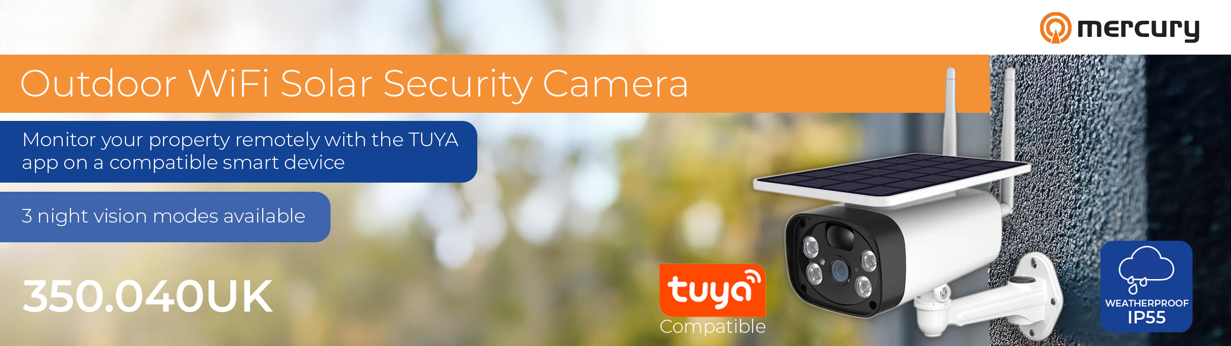 Mercury Outdoor WIFI Solar Security Camera